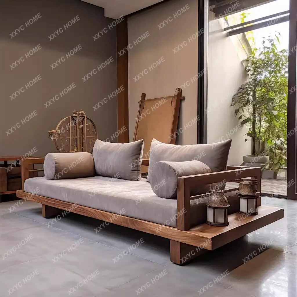 

Solid wood living room sofa simple style modern solid wood sofa