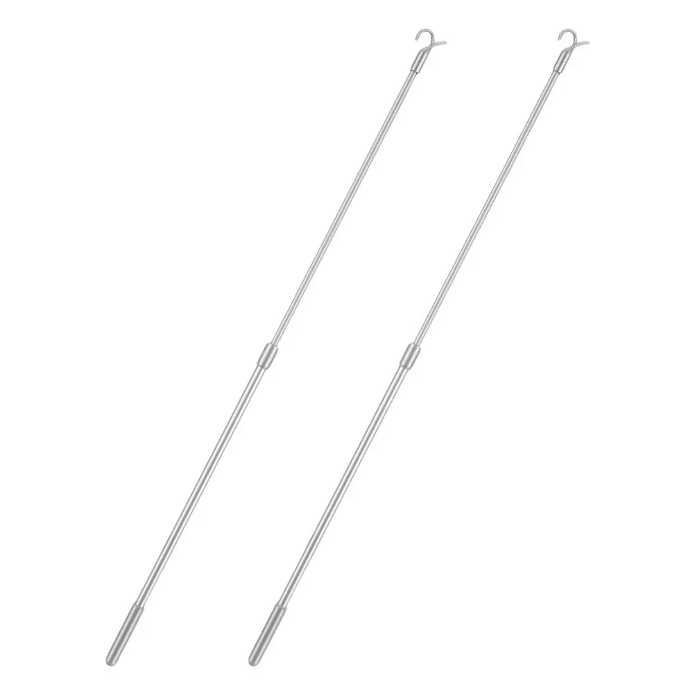

2pcs Adjustable Telescopic Curtain Rod Aluminum Alloy Extendable Tension Pole For Window Shades No Drilling Space Saving Light