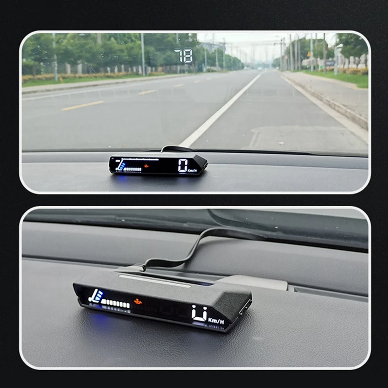 1 Piece S100 Dual Display HUD Head-Up Display Black Plastic Vehicle Instrument Transmission Oil Temperature Monitoring