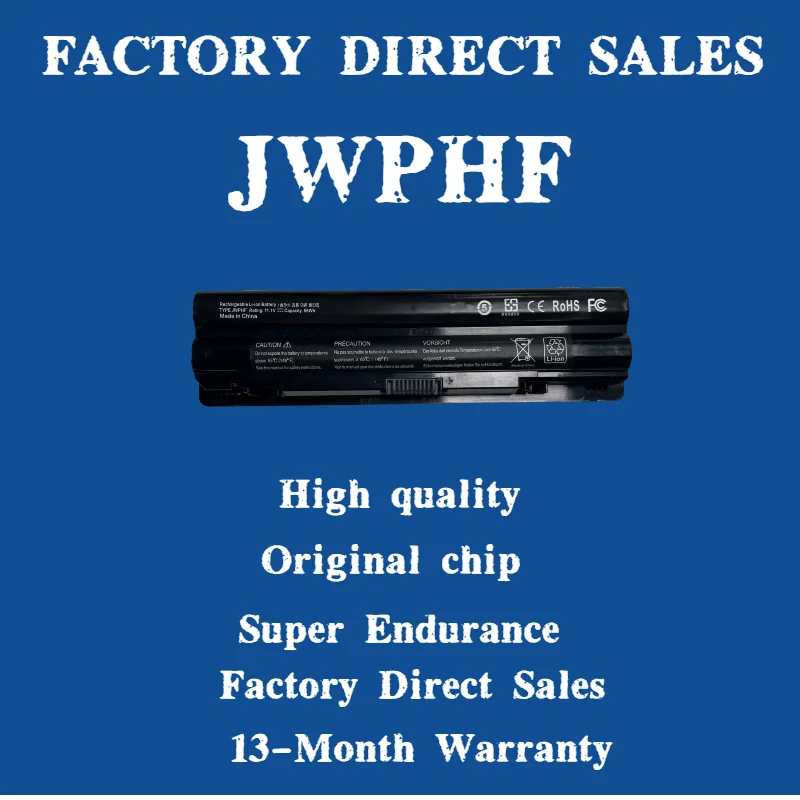 6 Cells Laptop Battery For Dell XPS L401x L501x L502x L701x L702x L721x J70W7 JWPHF R795X WHXY3 R4CN5