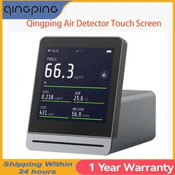 2025 Qingping Detector de aire inteligente 2. ° Control de pantalla táctil Sensor de temperatura y humedad CO2 PM2.5 Monitor de calidad para Xiaomi Mijia
