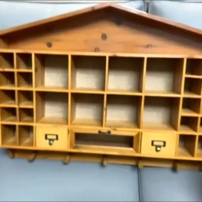 Retro shelves, living room bedroom storage, multi-grid cabinet combination