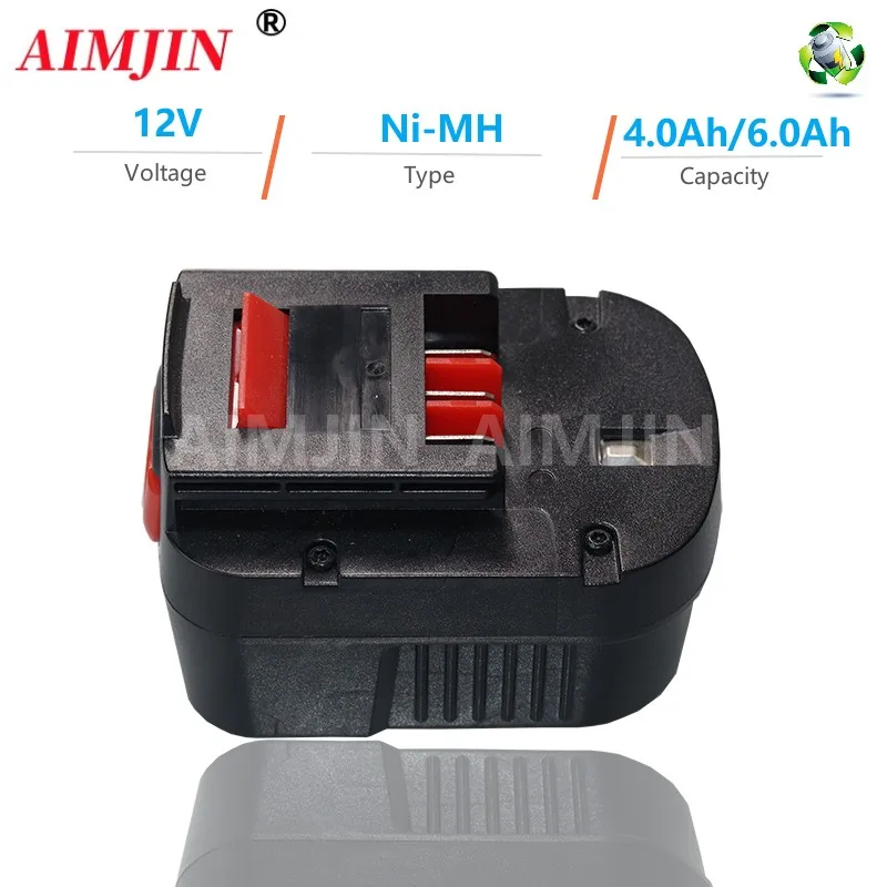 

12V 4000/6000mah Rechargeable Tool Battery For Black&Decker A12 A12EX FSB12 FS120B A1712 HP HP12 Ni-MH Replacement Drill Batte