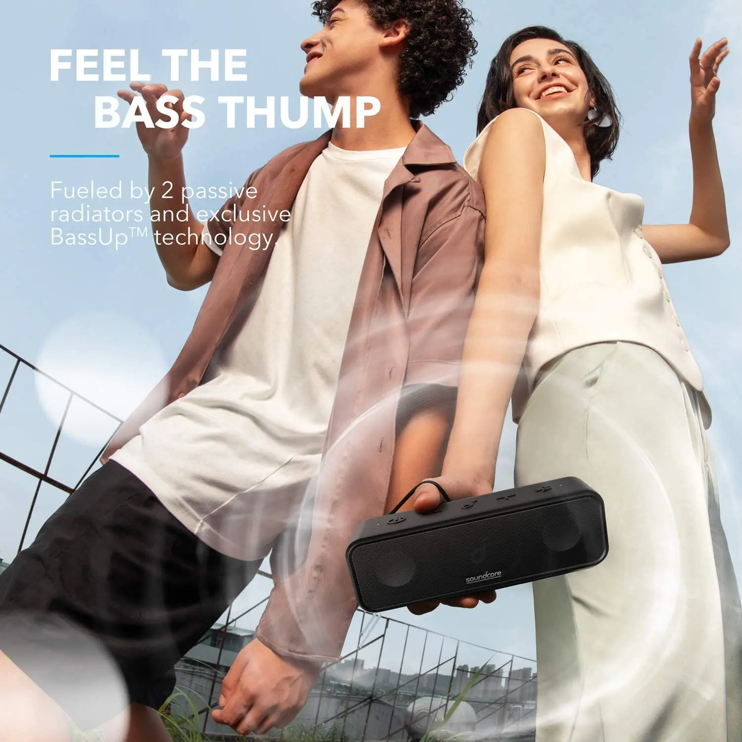 Soundcore 3 By Anker Portable Bluetooth Speaker Wireless IPX7 Waterproof 24H Playtime For Days Out