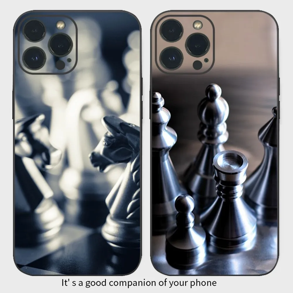 

Black And White Chess Board Phone Case For iPhone16 15 14 13 12 Mini 11 Pro XS Max X XR SE5 6 7 8 Plus Soft Silicone Cover