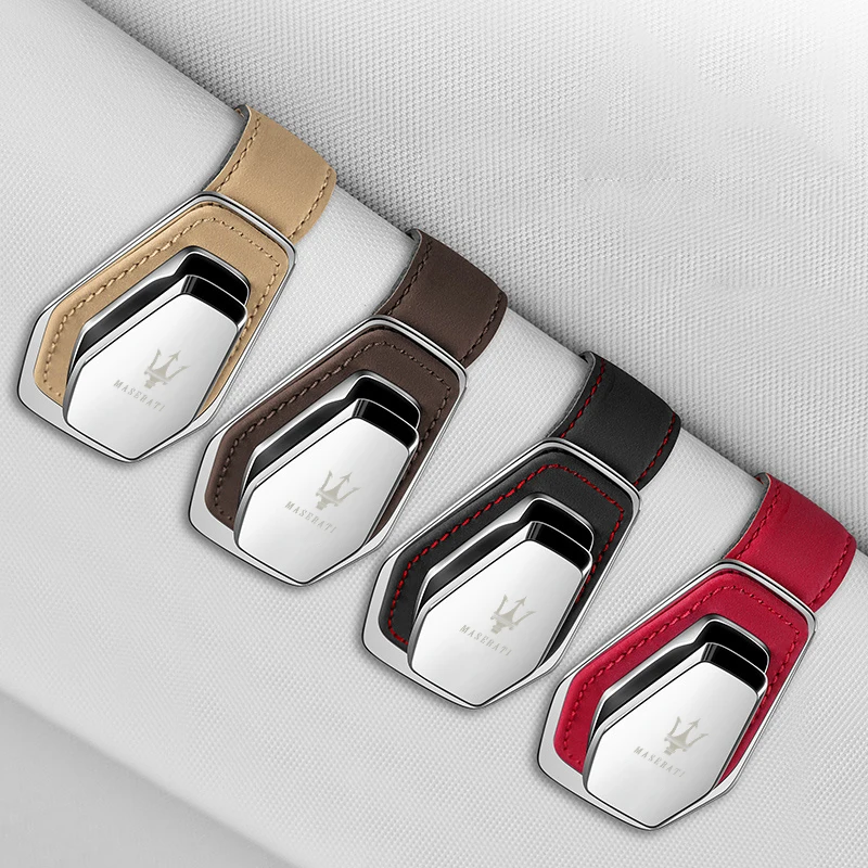 Clip de almacenamiento para gafas de coche, visera para el sol, accesorio para gafas de sol Maserati Quattroporte Spyder Levante Coupe GranTurismo Mc20 Ghibli