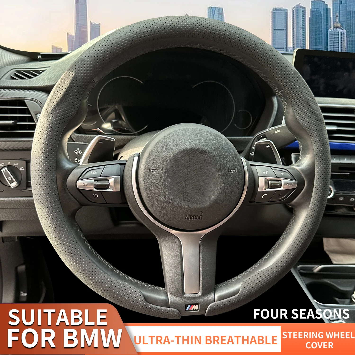

New Suitable For BMW MINI, MINI Cooper, Countryman, Clubman, JCW Fit 38cm Breathable Ultra-Thin Luxury Car Steering Wheel Cover