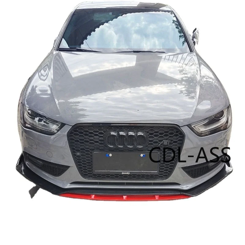 suitable for Audi A4 front shovel, Audi RS4 bar refitting front shovel, carbon fiber Black Universal front shovel, LIP body kit