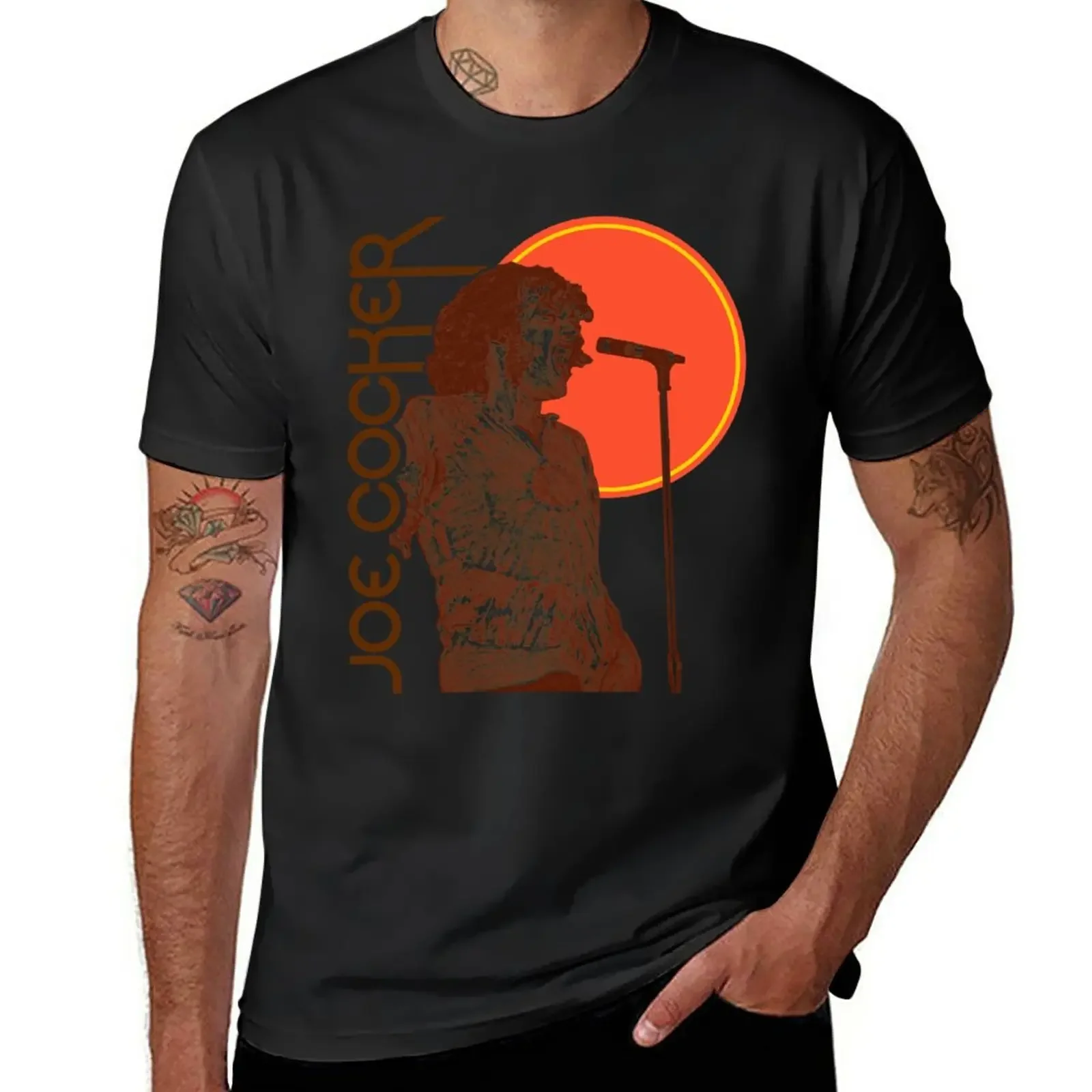 Joe Cocker // Feelin' Alright Retro 70s FanArt Design T-Shirt new edition aesthetic clothes blanks Men's t shirts