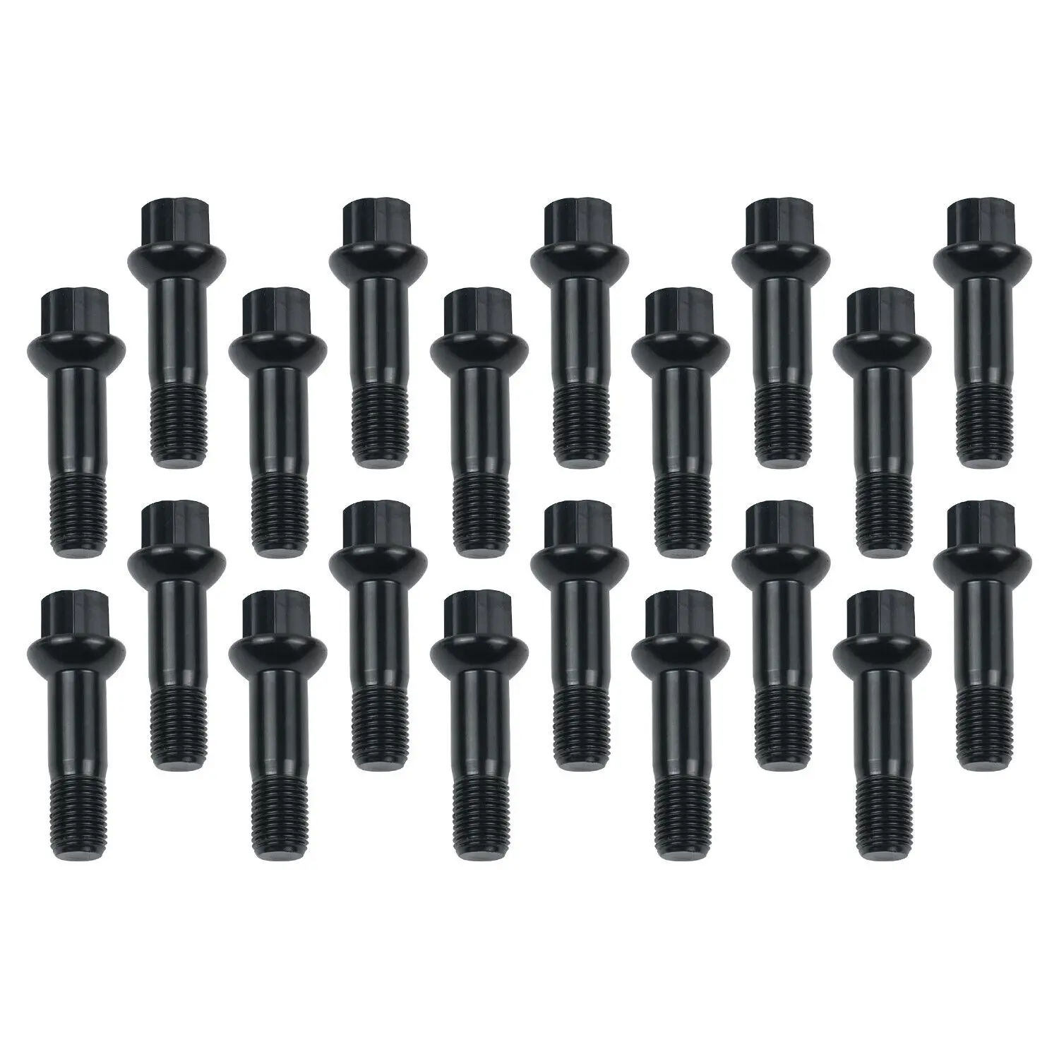 Daochen 20pcs Black Wheel Lug Bolts Nuts Kit 0009907607 Metal Car Accessories Replacement For Mercedes‑benz