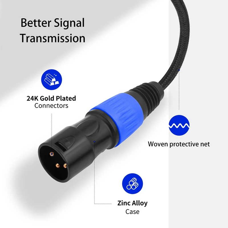 USB-C ke XLR 3Pin TYPE-C kabel laki-laki untuk mencampur penguat konsol speaker Audio ponsel laptop ponsel