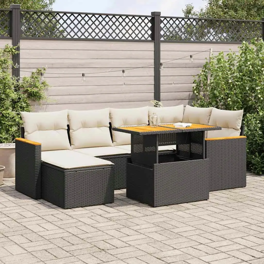 

Garden Sofa Set Black Cream White