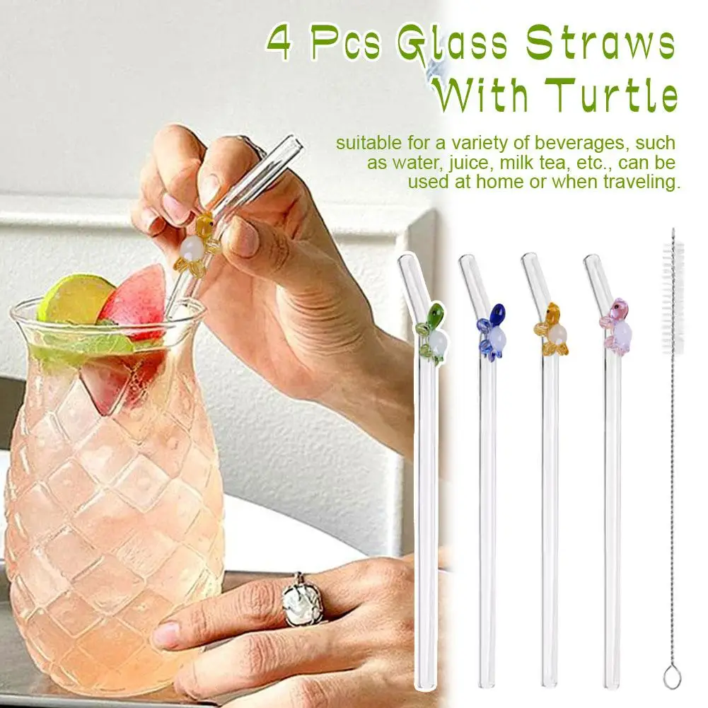 

Reusable Glass Straws Eco Friendly Drinking Straws For Smoothies Cocktails Trendy Bar Accessory For Coffee Mug Tea Beer G2d7