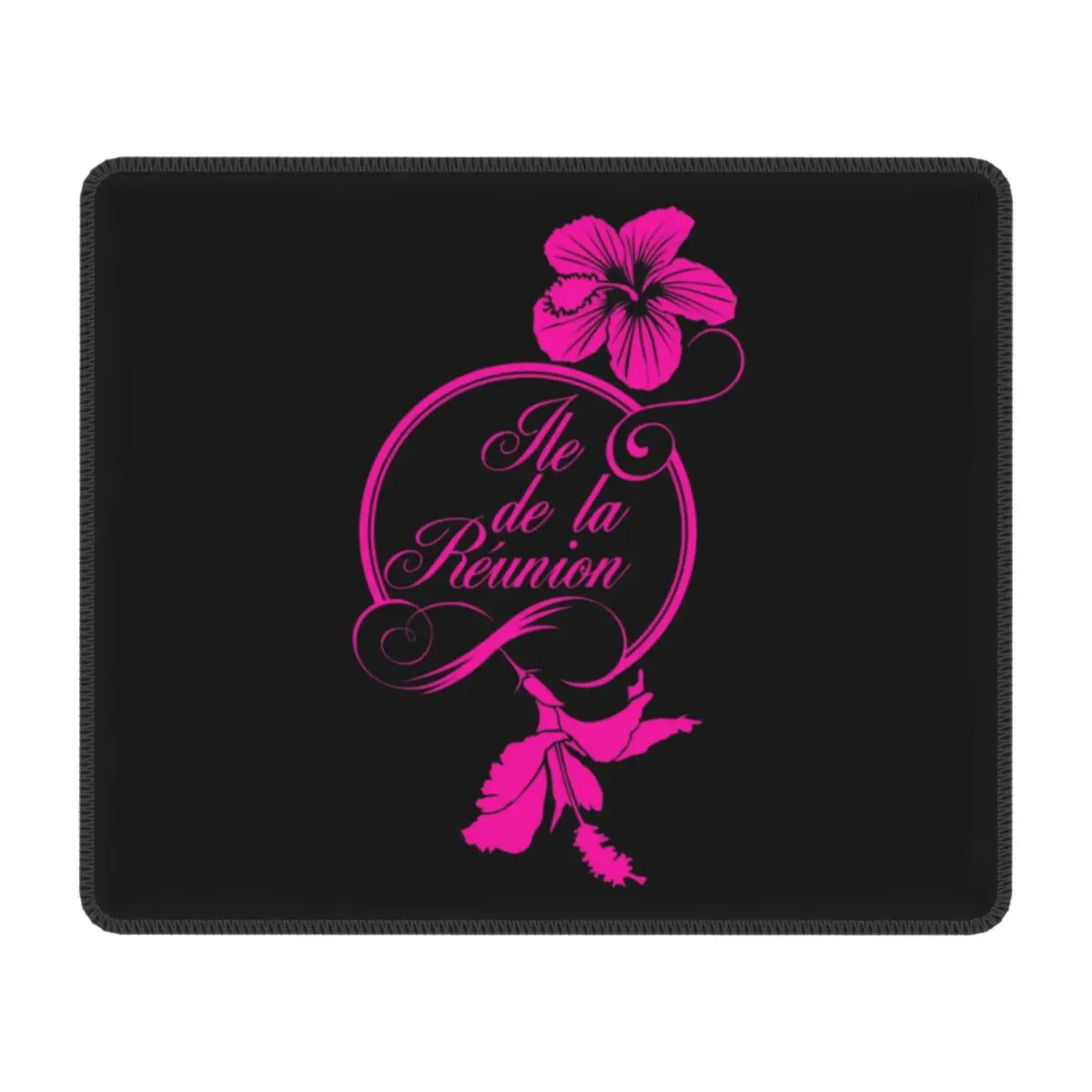 974 Reunion Island Hibiscus Flowers Gamer Mouse Pad Non Slip Rubber Base Mousepad Margouillat Isle Office Laptop PC Table Mat