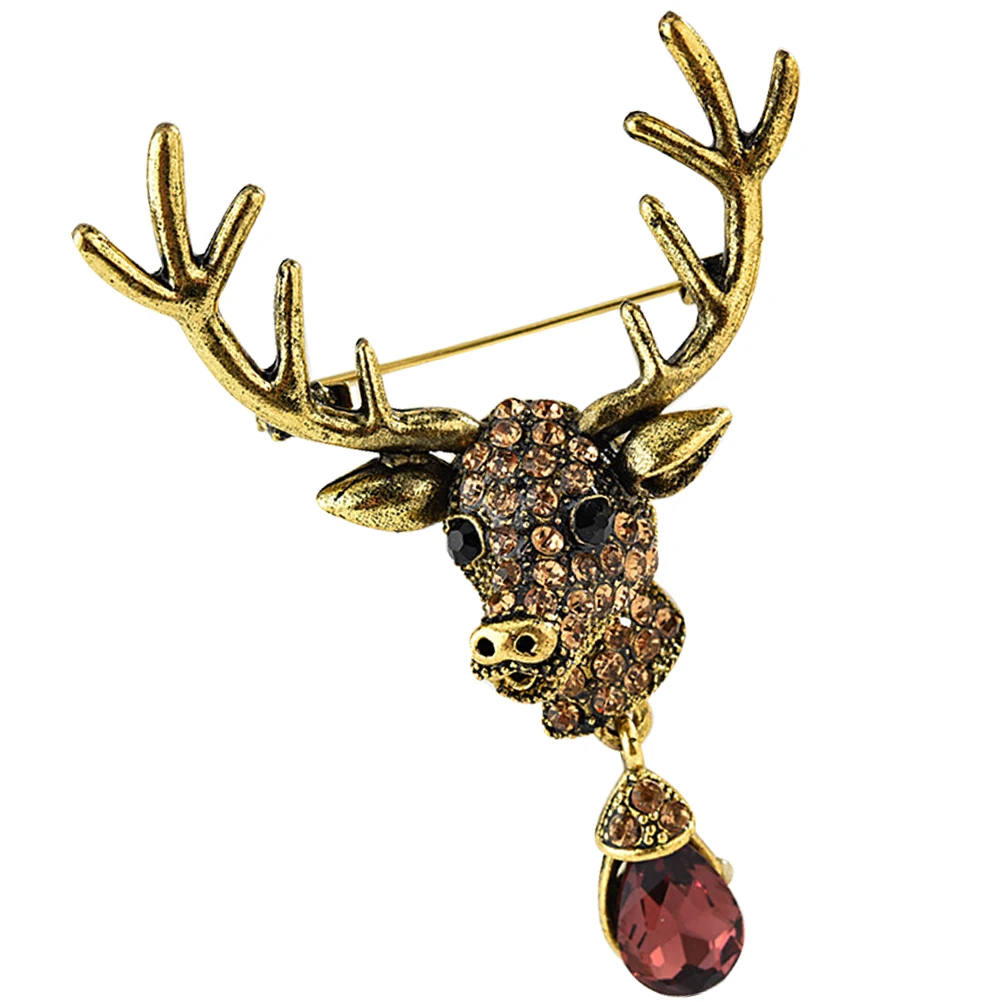 

Retro Brooch Deer Clothes Pin Alloy Animals Hat Boutonniere Lapel Pins Scarf Brooch Shawl Pin Badge Clothes Decoration