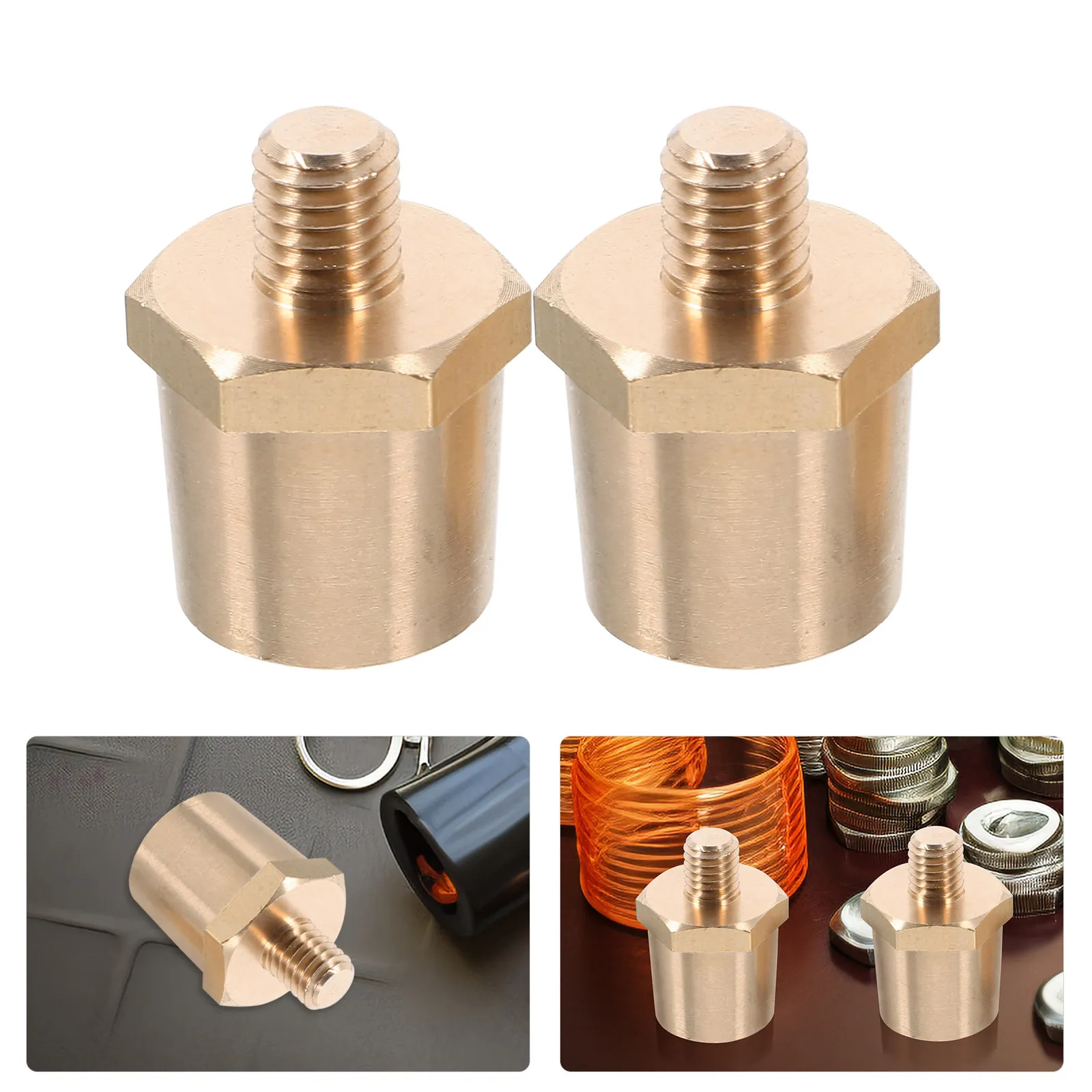 

2Pcs Brass Car Battery Terminal Connectors Side Post Adapter 8Mm Thread Secure Reliable Connectors for Vehicles