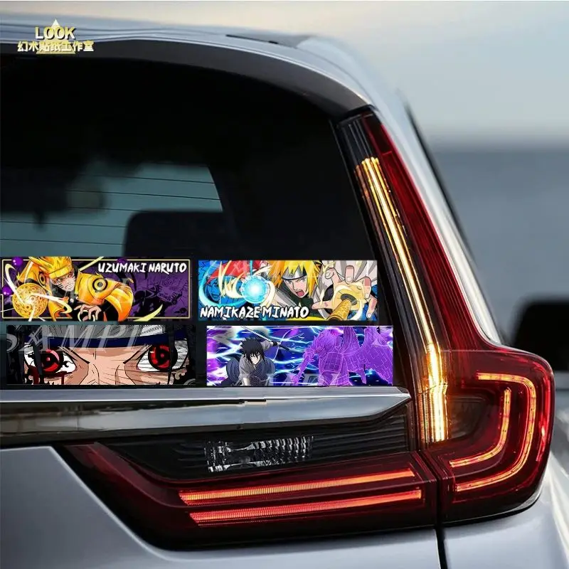 Naruto 3D Illusion Stickers, Long Large Size Waterproof and Transformed Car Stickers, Beautiful Anime Trendy Stickers Card