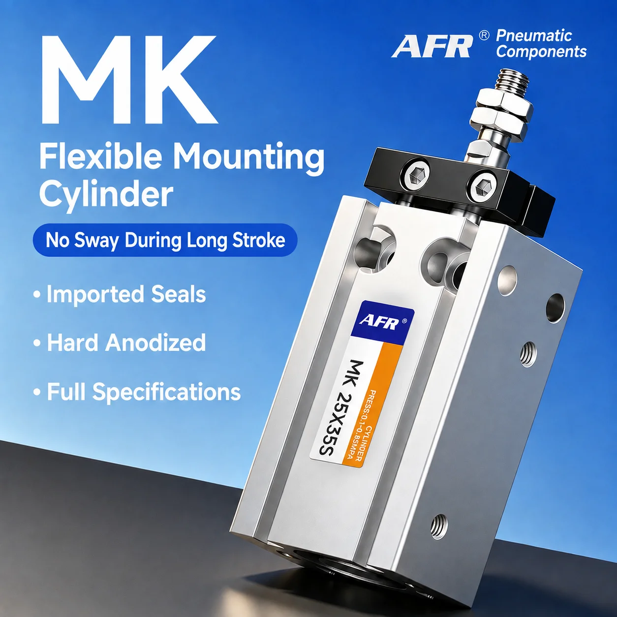 AIRSLG MK Multi station Fixed Pneumatic Cylinder Double acting Magnetic Aluminum Alloy Cylinder MK6 10 16 20 25 32-10 20 30 40S