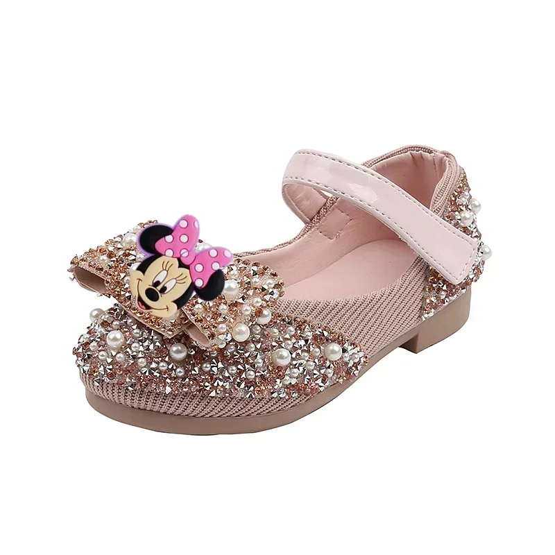 Disney Diamant Bogen Kinder Tanz Schuhe Mickey maus Sandalen Minnie Mädchen Frühling Herbst Neue Casual Schuhe Leistung Schuhe