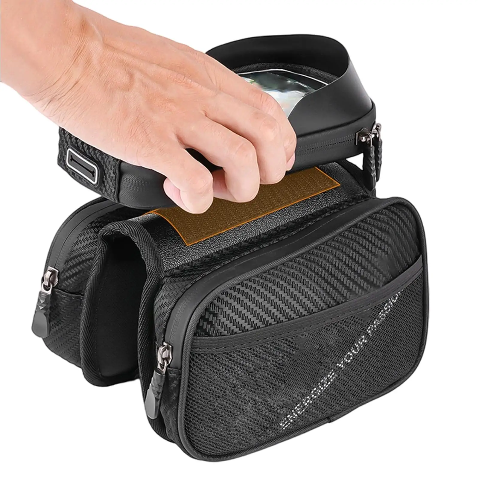 

Велосипедная сумка Большой держатель для телефона с сенсорным экраном Сумка для дорожного велосипеда Сумка с верхней трубкой для дороги Горный город Велоспорт Электрический скутер Мужчины Женщины