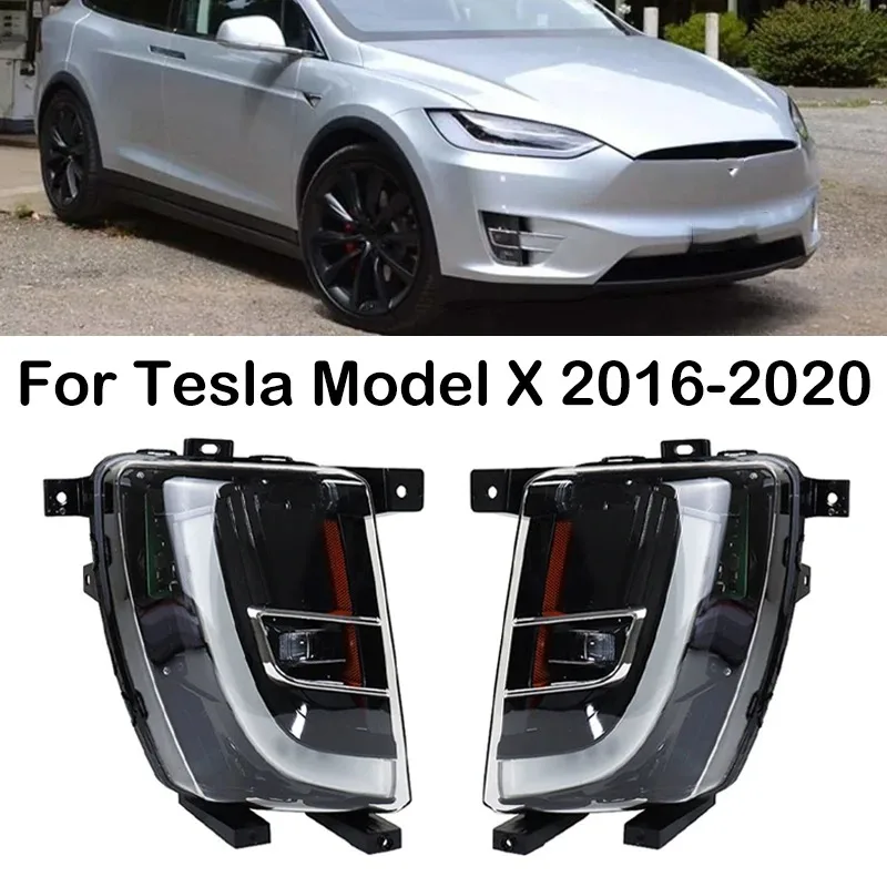 

For Tesla Model X 2016-2020 US_EU Version LED Front Bumper Daytime Running Light Fog Light Fog Lamp 1034326-00-C 1034327-00-C