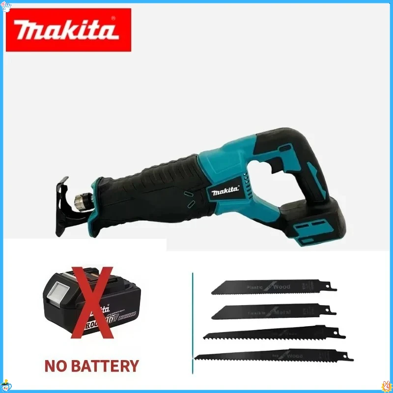 Makita 18v borstelloze reciprozaag reciprozaag draagbaar draadloos elektrisch gereedschap met 4 stuks zaagbladen