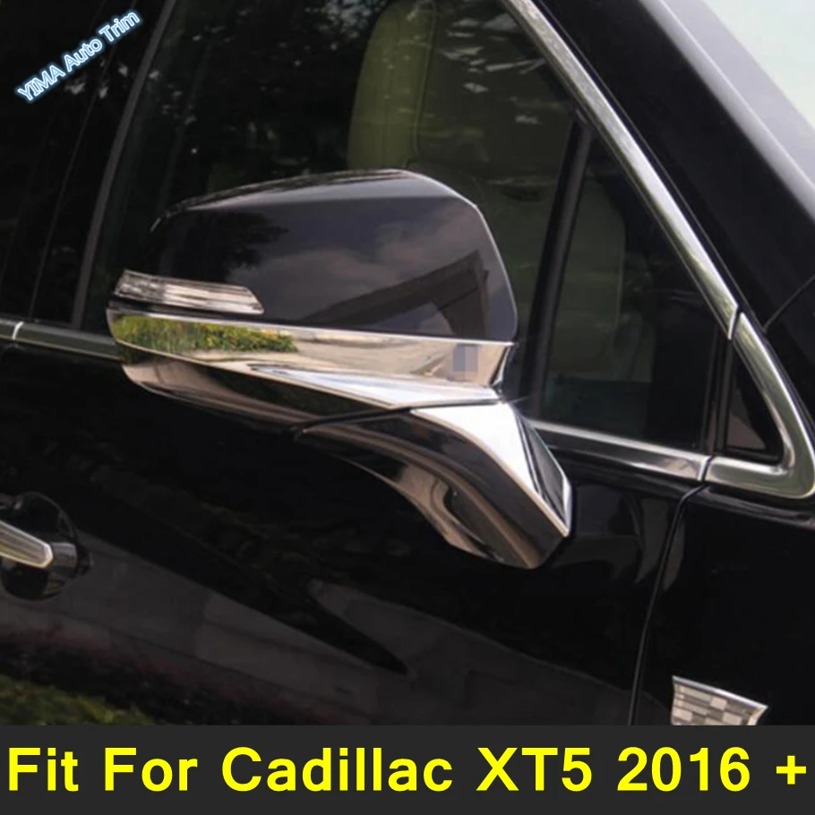 

Chrome Car Styling Side Door Rearview Mirror Decor Stripes Sticker Cover Trim For Cadillac XT5 2016 - 2022 Exterior Accessories