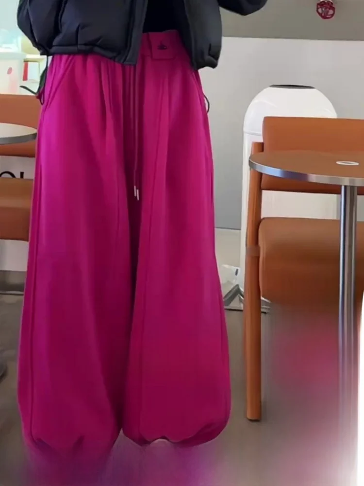 

Женские брюки-бананы Thiened Fce, спортивные повседневные брюки с высокой талией, прямые брюки для поездок на работу, эластичные, не требующие глажки