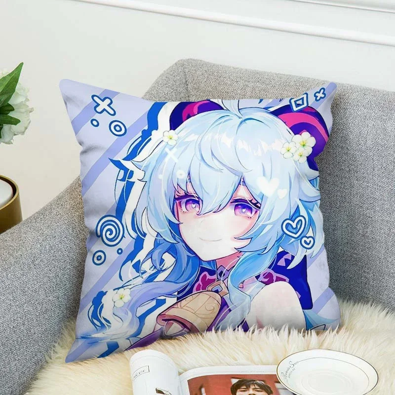 Pillowcase Genshin Impact Pillow Cases Decorative Pillows Covers Fall Decor Cushion Cover 45*45 Sofa Cushions 45x45 Anime Body