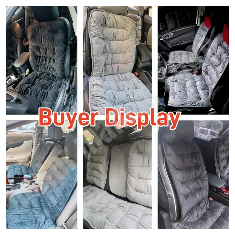 Winter Plush Car Seat Cushion Car Seat Covers Front Plush Seat Cushion Warm Soft Comfortable Warm Cushion Car Accessories