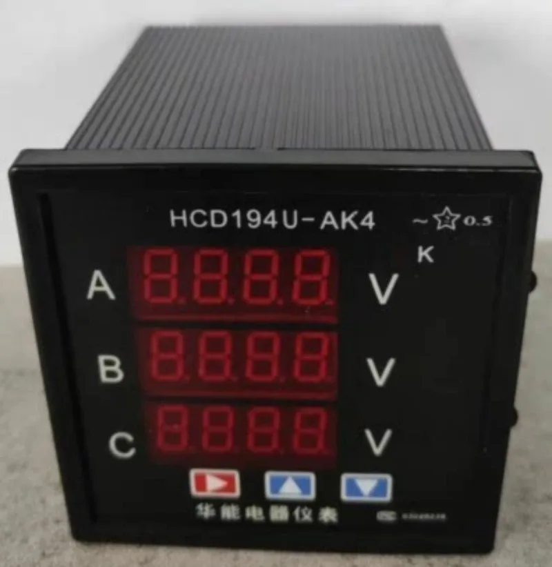 Three Phase Voltage Meter HCD194U-AK4 72x72mm AC220V AC/DC Digital Display