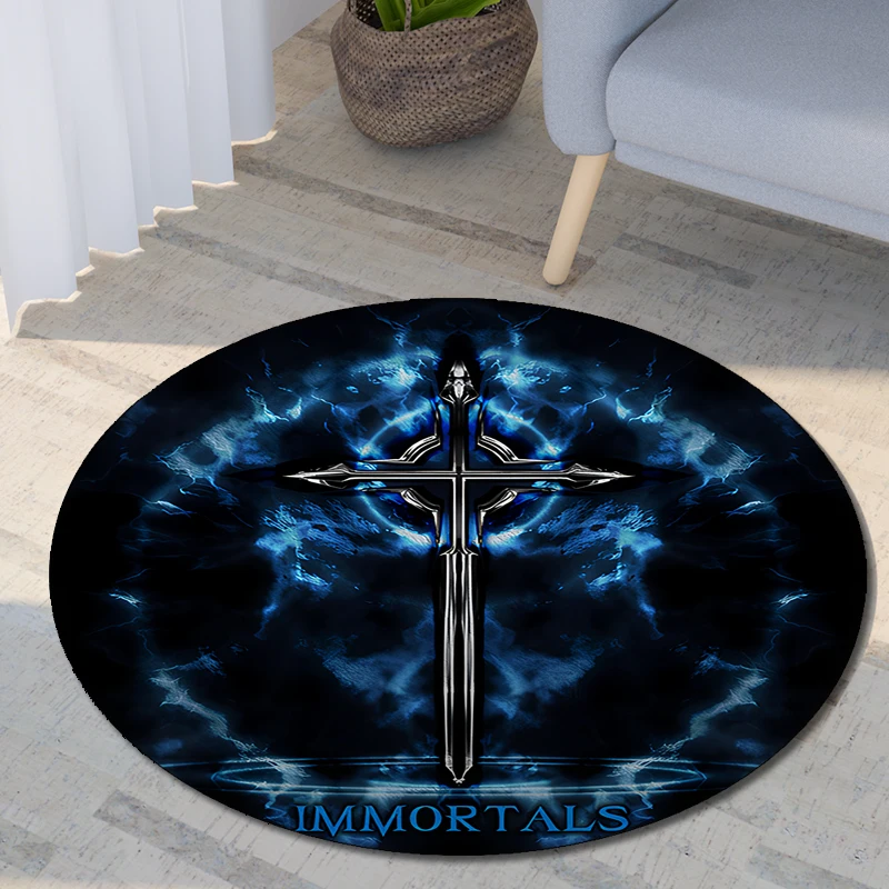 Art Sword Weapon Printed Round Carpet for Living Room Mat for Children Floor Rug Yoga Mat Bedroom E-sports Chair Non Slip Mats