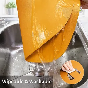 Inyahome Set of Black Dining Leather American Games, 1/4/6 Washable Round Table Square Kitchen, Patio, Internal and Outdoor Environments 8 Main Sales Place American Place - №4