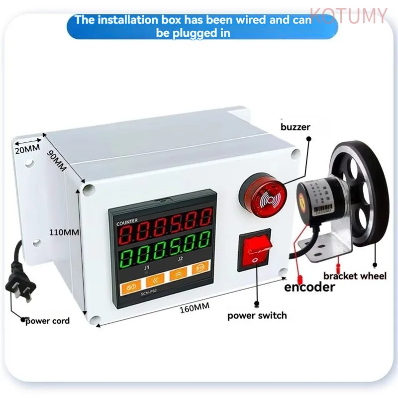 Intelligent Length Meter Counter Roller Type Electronic Digital Display Forward and Reverse Addition and Subtraction Meters