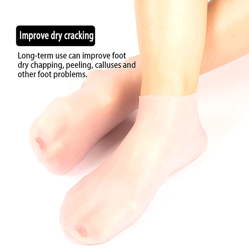 Chaussettes en silicone pour spa, gel hydratant, extensibles, prévention de la sécheresse, fréquence craquelée, suppression de la peau, protecteur, outils de soins des pieds