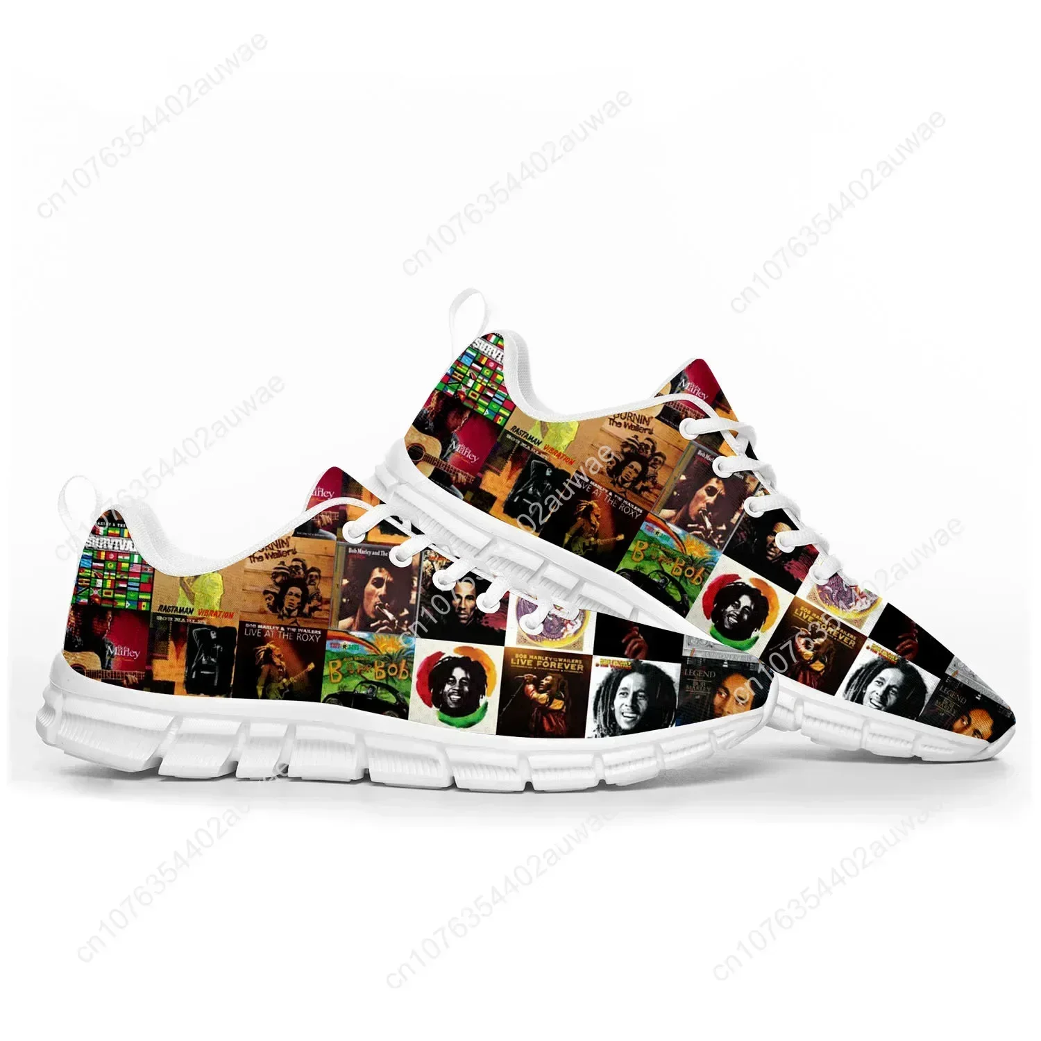 Zapatillas deportivas de Bob Marley, estrella del reggae, con motivos musicales y de rock, para hombre y mujer, de estilo casual, personalizables y de alta calidad, ideales para parejas.