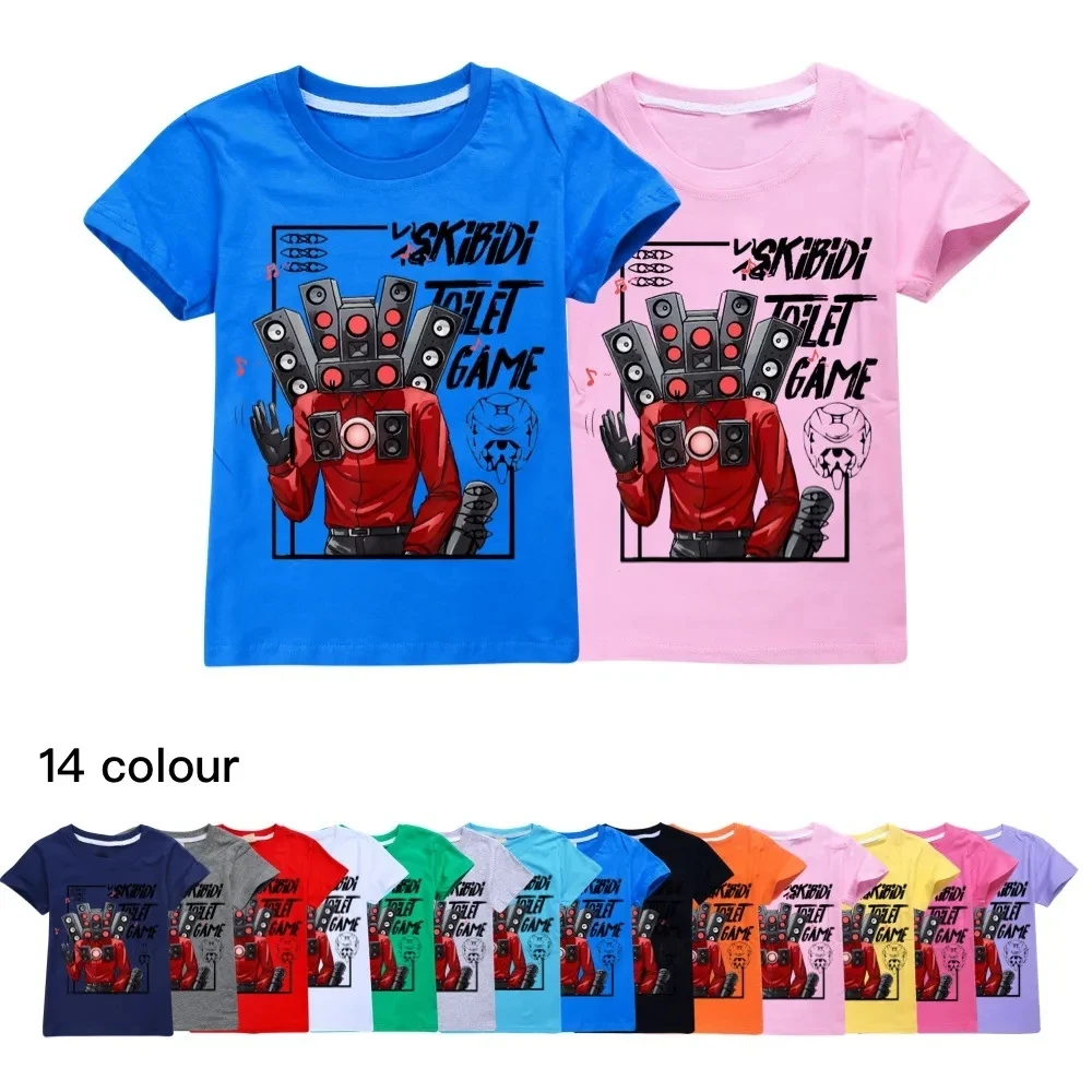 

Game Skibidi Toilet Tshirt Kids Short-sleeved 3D Colorful Print Speakerman T-shirt Boys Summer Casual Tops Teen Girls Streetwear