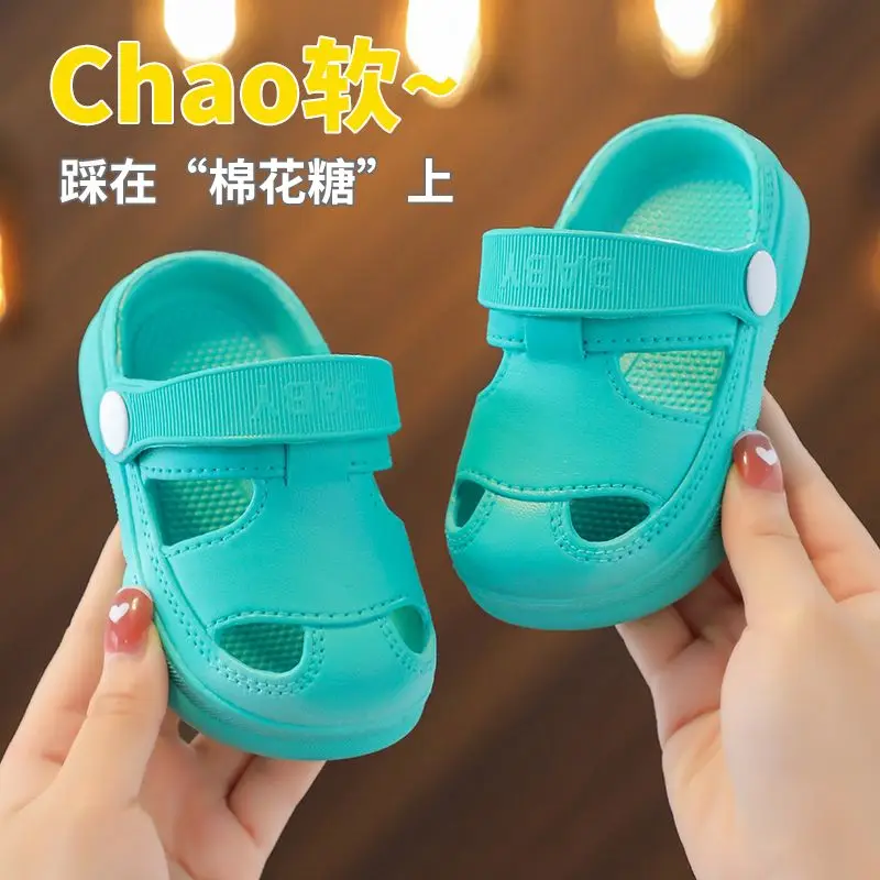 2024 Children Beach Shoes Flat Sandals Garden Slippers Anti-slip Kids Hole Shoes Clog Toddler Slides for Boys and Girls