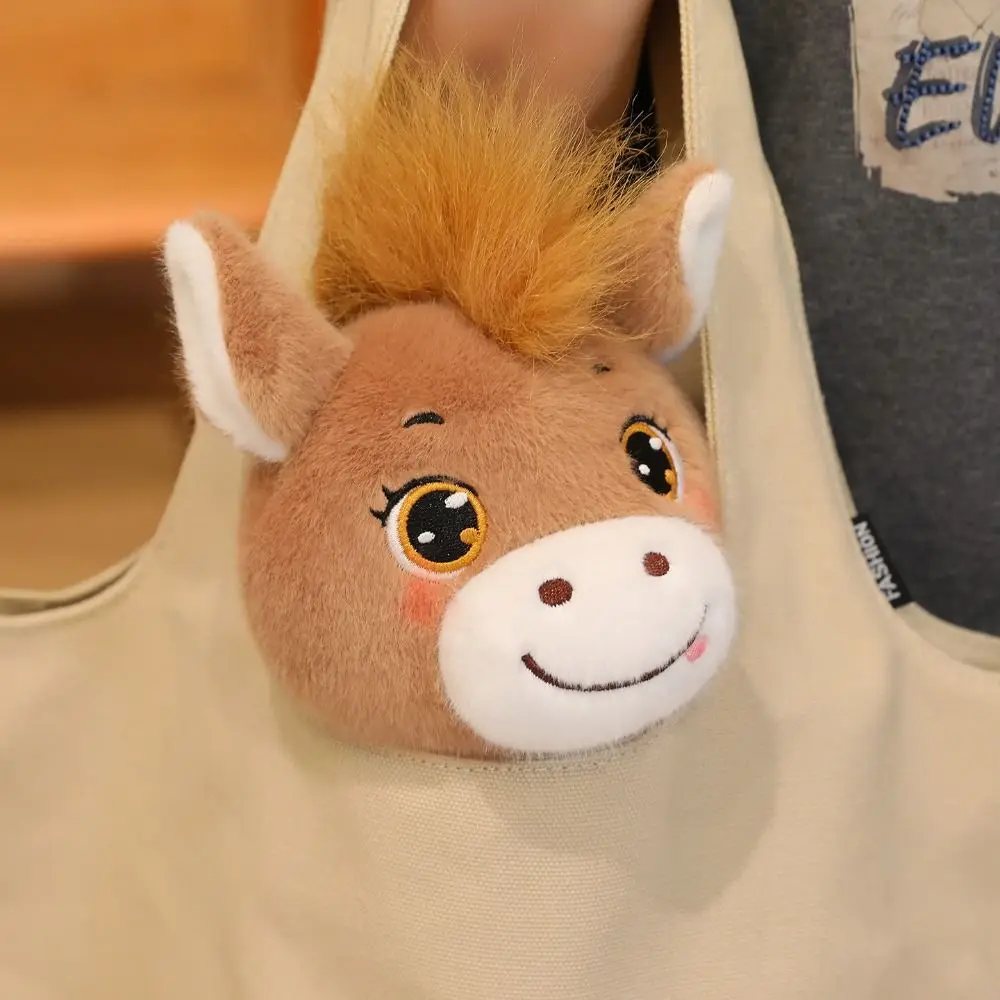 

PP Cotton Horse Mascot Stuffed Animal Soft Fluffy Horse Animal Stuffed With Flower Collection Horse Pentant Birthday Gift