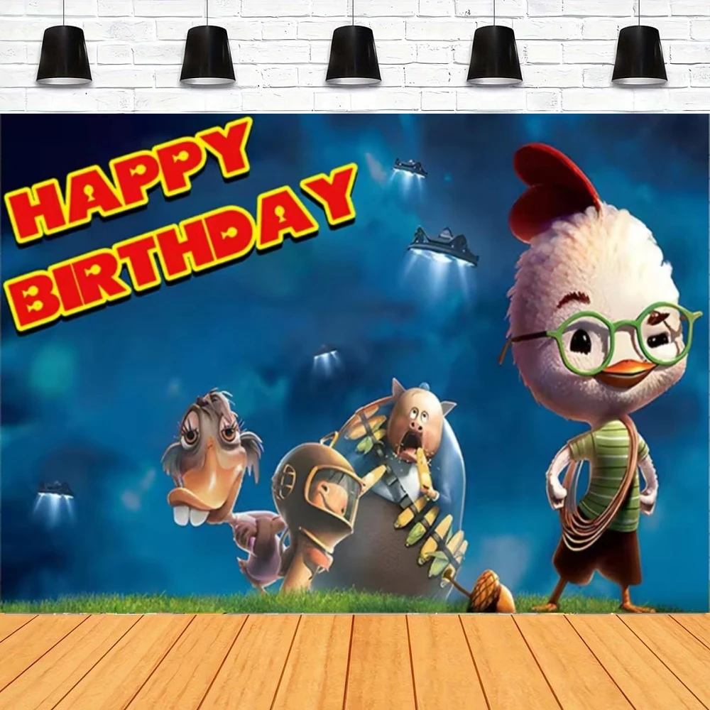 写真撮影の背景リトルチキン象草原バナー子供のためのハッピーバースデーパーティーの背景は名前をカスタマイズすることができます