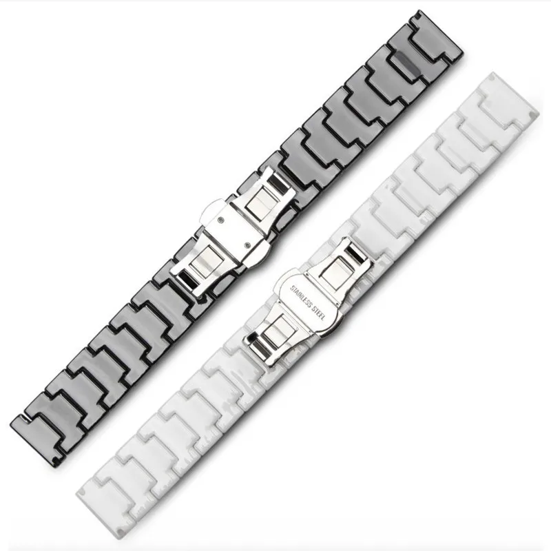 14 16 18 20 22 mm Ceramic strap chain bracelet for xiaomi Amazfit Samsung Gear s3 S2 strap Galaxy Watch band Watchbands