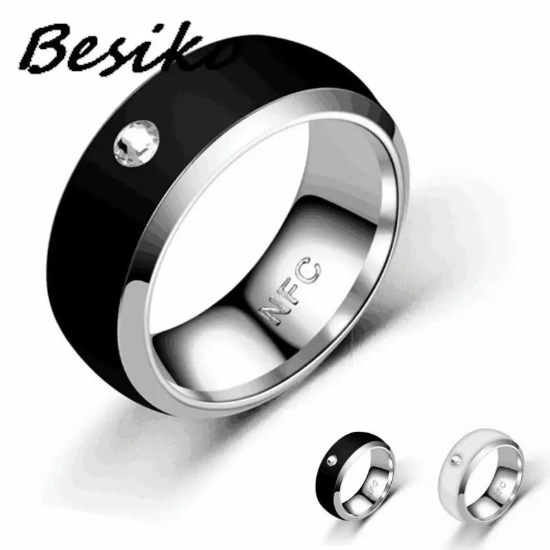 Besiko New Technology NFC Smart Finger Digital Stainless Steel Male And Female Couple Rings For Android/iPhone Mobile Phones