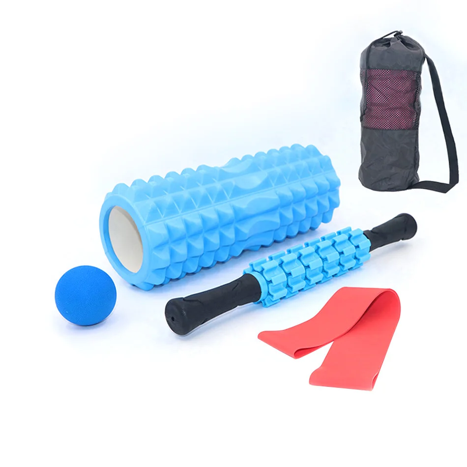 Fitness Pilates Foam Roller Blocks Suit Yoga Column Massage Relax Ball Yoga Stick For Back Waist arm Leg Foot Massage Trainer