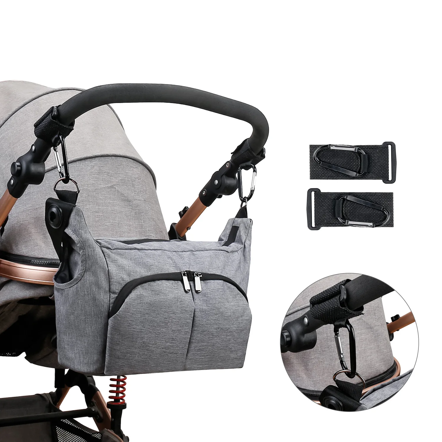 Portable Stroller Diaper Bag Single Shoulder Mommy Storage Bag For Baby Stroller Multifunctional Stroller Waterproof Storage Bag view 4