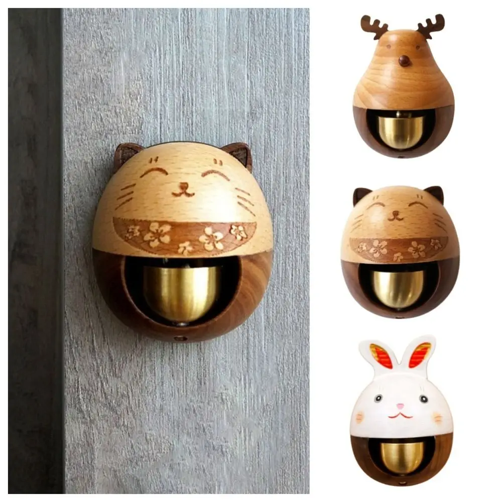 Magnetic Door-Sucking Wind Chime Japanese Style Creative Lucky Cat Doorbell Christmas Decoration Metal