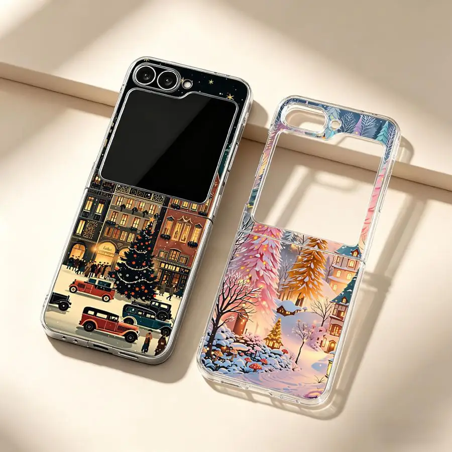 City Street Transparent Soft Phone Cover Case for Samsung Galaxy Z Flip 8 7 ZFlip7 FE ZFlip4 ZFlip3 ZFlip6 Z Flip 6 5 4 3 ZFlip5