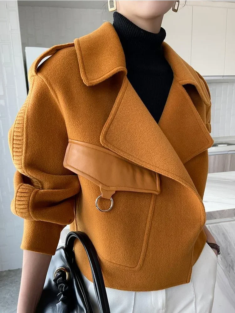 Women Jacket High Street Turn-down Collar Loose Autumn and Winter Coats for Women Fashion Wool New Warm Women's Winter Coat 2024