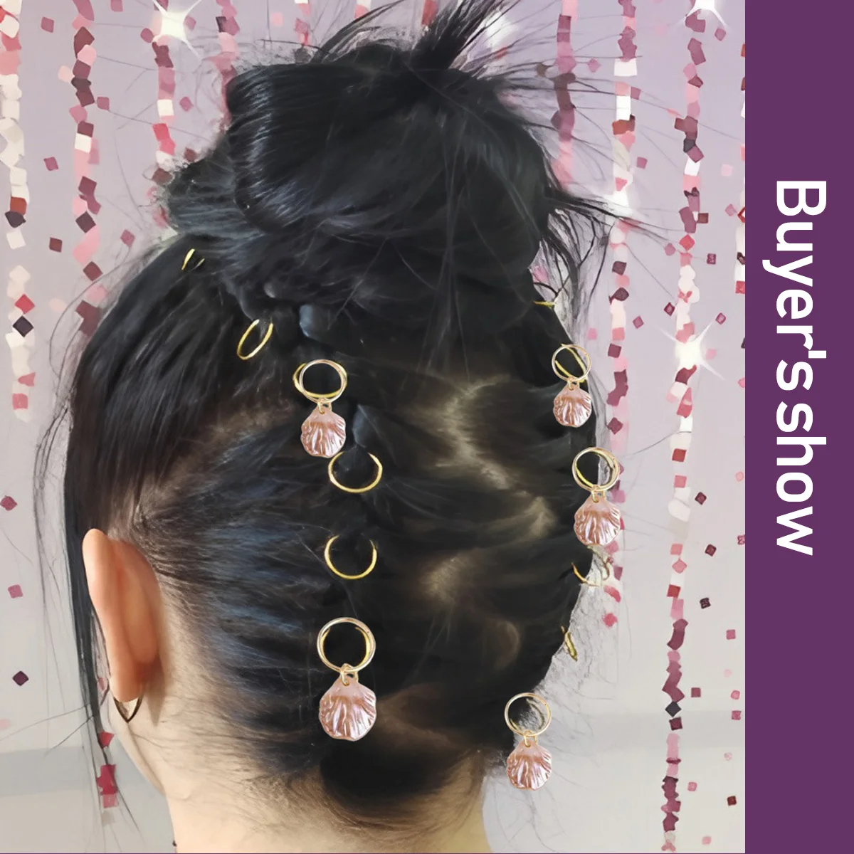 20 шт., аксессуары для волос для парика «сделай сам», дреды: кольца для волос с подвеской в виде пастельной ракушки, подходящие для вечеринок и танцев