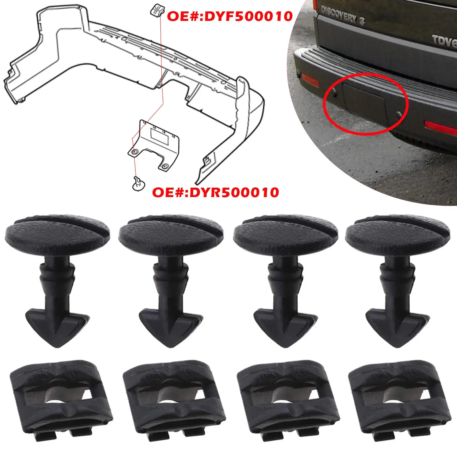 For Land Range Rover sport Discovery Sport 3 4 LR2 LR3 LR4 Freelander 2 Bumper Lower Cover Tow Bracket Cover Retainer Clip