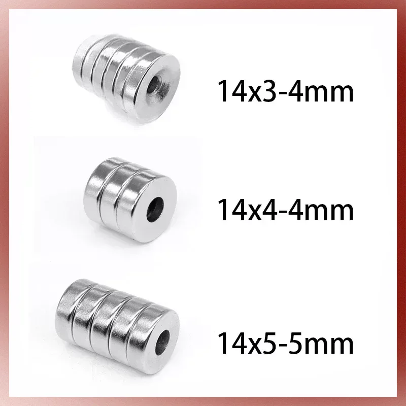 10/20/50/100PCS 14x3-3mm 14x4-4mm 14x5-5mm Disc Strong Powerful Magnets with Hole Countersunk Round Neodymium Magnet